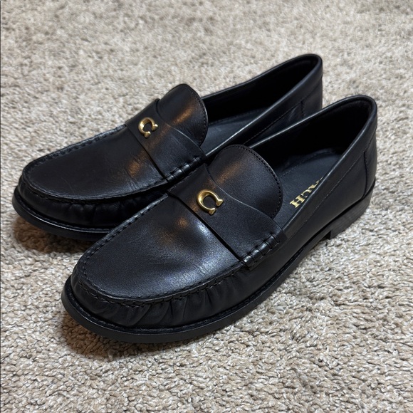 Coach Shoes - Coach Black Leather Jolene Loafers Size 8 Classic, Comfortable Loafer